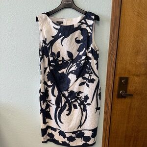 Escada Navy & White Floral dress with jacket